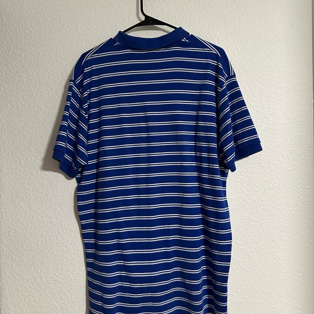 Polo Ralph Lauren Men's Polo Shirt Mens L White Blue Stripe Pony Short Sleeve - Picture 4 of 4